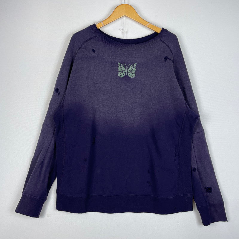 【中古品】【メンズ】 NEEDLES ニードルス DECONSTRUCTED SWEAT SHIRT COTTON FRENCH RW336 デコンストラクト スウェット シャツ コットンフレンチ 長袖 トップス 140-260531-yo-12-tei サイズ：M カラー：パープル 万代Net店