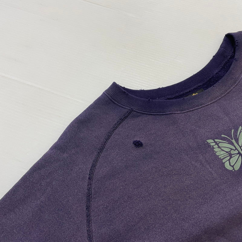 【中古品】【メンズ】 NEEDLES ニードルス DECONSTRUCTED SWEAT SHIRT COTTON FRENCH RW336 デコンストラクト スウェット シャツ コットンフレンチ 長袖 トップス 140-260531-yo-12-tei サイズ：M カラー：パープル 万代Net店