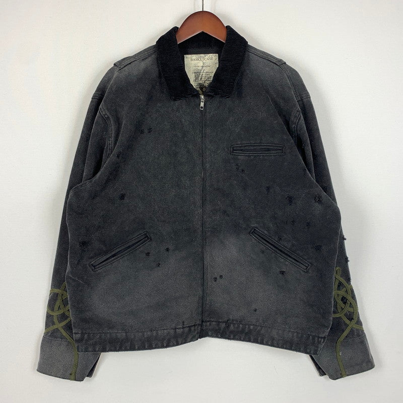 【中古品】【メンズ】 BASKETCASE バスケットケース POPE WORK JACKET ワークジャケット ライトアウター ダメージ加工 142-260531-ko-01-tei サイズ：M カラー：ブラック系 万代Net店