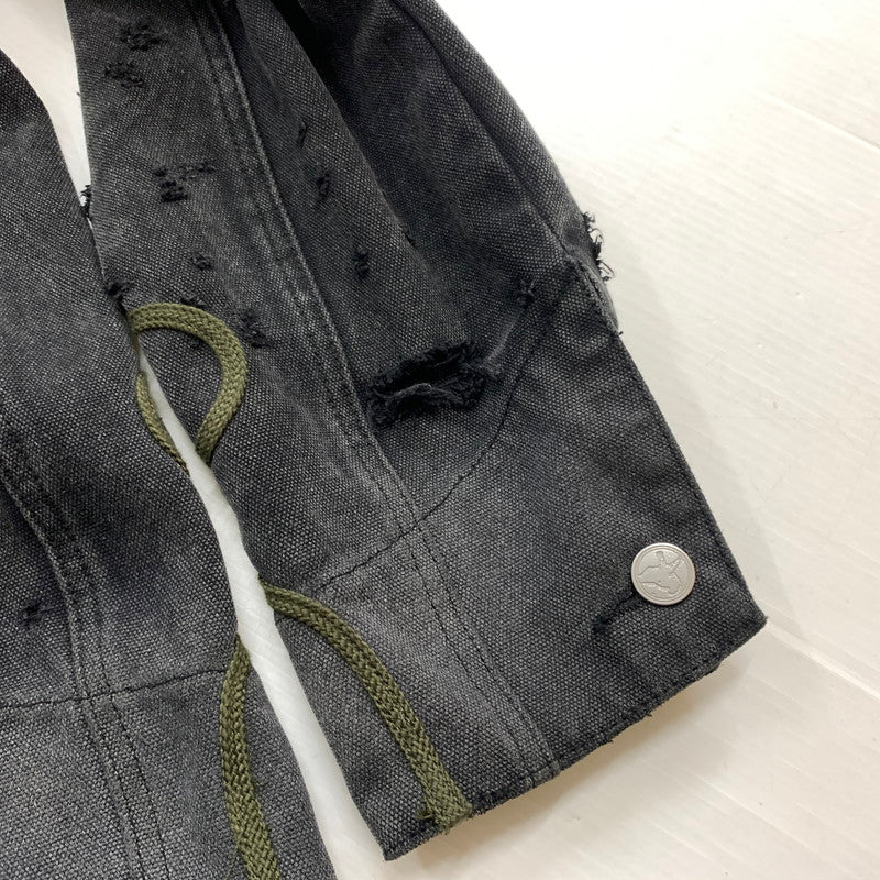 【中古品】【メンズ】 BASKETCASE バスケットケース POPE WORK JACKET ワークジャケット ライトアウター ダメージ加工 142-260531-ko-01-tei サイズ：M カラー：ブラック系 万代Net店