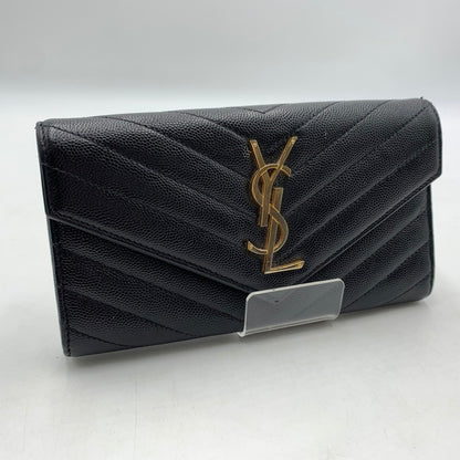 【中古品】【レディース】 SAINT LAURENT サンローラン 372264 カサンドラ マトラッセ ラージフラップ ウォレット 財布 181-260522-ko-08-tei カラー：ブラック 万代Net店
