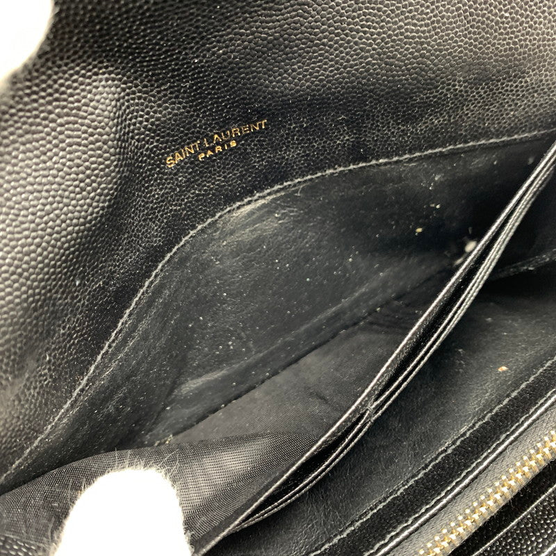 【中古品】【レディース】 SAINT LAURENT サンローラン 372264 カサンドラ マトラッセ ラージフラップ ウォレット 財布 181-260522-ko-08-tei カラー：ブラック 万代Net店