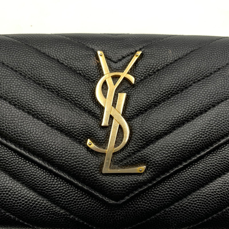 【中古品】【レディース】 SAINT LAURENT サンローラン 372264 カサンドラ マトラッセ ラージフラップ ウォレット 財布 181-260522-ko-08-tei カラー：ブラック 万代Net店