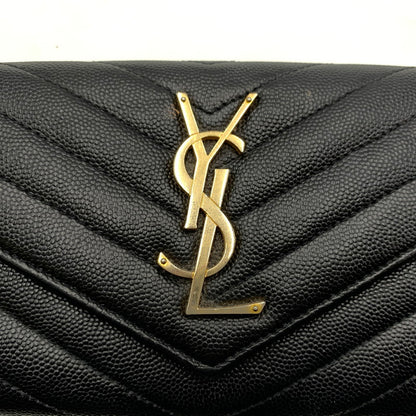 【中古品】【レディース】 SAINT LAURENT サンローラン 372264 カサンドラ マトラッセ ラージフラップ ウォレット 財布 181-260522-ko-08-tei カラー：ブラック 万代Net店