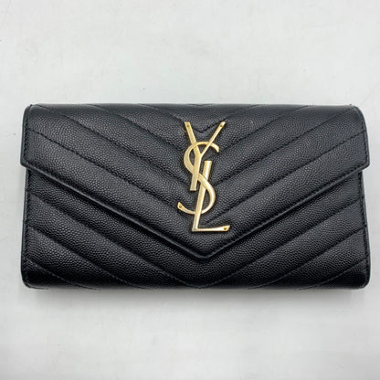 【中古品】【レディース】 SAINT LAURENT サンローラン 372264 カサンドラ マトラッセ ラージフラップ ウォレット 財布 181-260522-ko-08-tei カラー：ブラック 万代Net店
