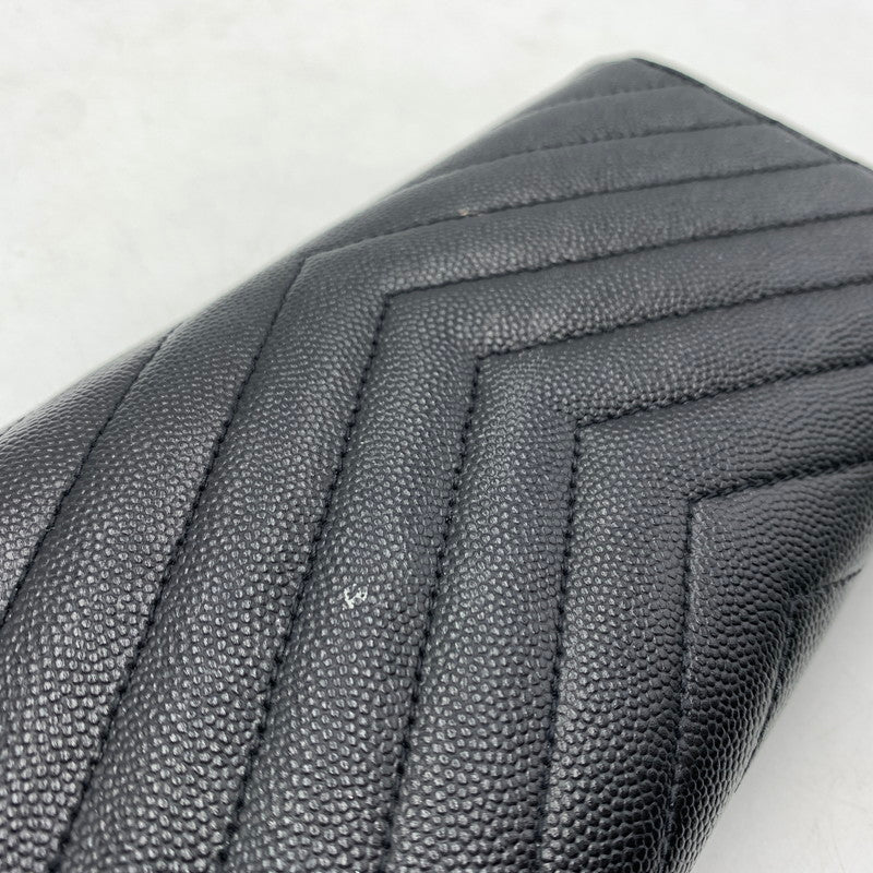 【中古品】【レディース】 SAINT LAURENT サンローラン 372264 カサンドラ マトラッセ ラージフラップ ウォレット 財布 181-260522-ko-08-tei カラー：ブラック 万代Net店