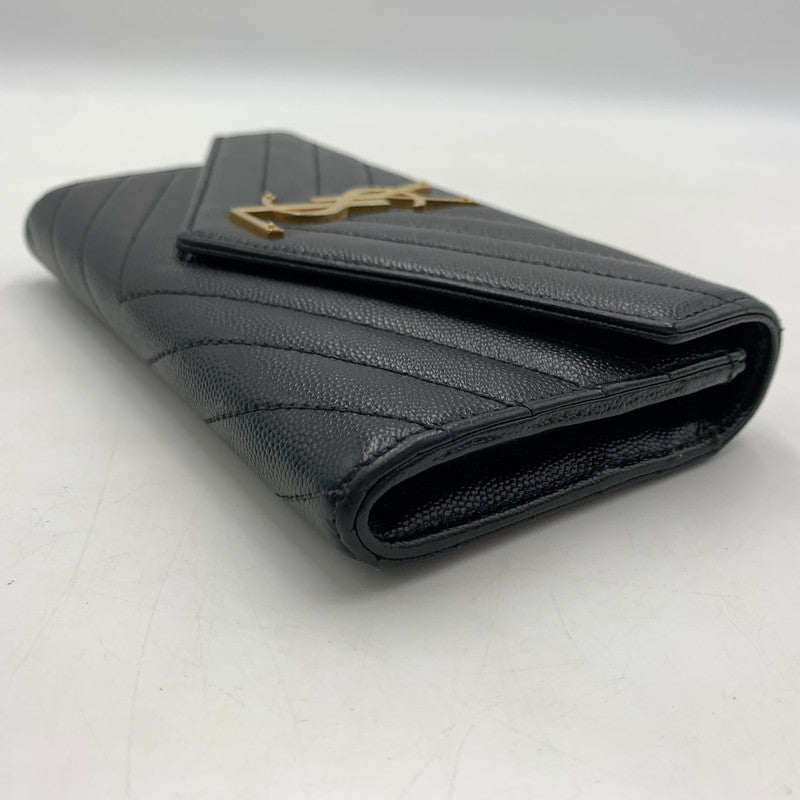 【中古品】【レディース】 SAINT LAURENT サンローラン 372264 カサンドラ マトラッセ ラージフラップ ウォレット 財布 181-260522-ko-08-tei カラー：ブラック 万代Net店