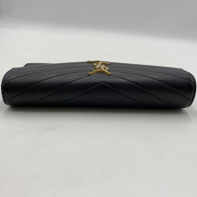 【中古品】【レディース】 SAINT LAURENT サンローラン 372264 カサンドラ マトラッセ ラージフラップ ウォレット 財布 181-260522-ko-08-tei カラー：ブラック 万代Net店