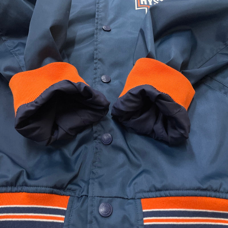 【中古品】【メンズ】 HYSTERIC GLAMOUR ヒステリックグラマー MAKE ME SMILE STUDIUM JACKET 02233AB10 メイクミースマイル スタジアムジャケット ライトアウター スタジャン 140-260603-ss-08-tei サイズ：XL カラー：ネイビー 万代Net店