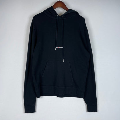 【中古品】【メンズ】 SAINT LAURENT サンローランパリ LOGO PRINT PULLOVER PARKA 464581 ロゴプリント プルオーバーパーカー 長袖 トップス フーディ 141-260531-yo-11-tei サイズ：M カラー：ブラック 万代Net店