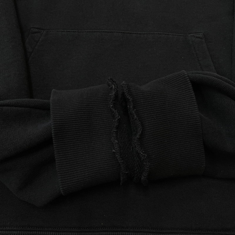 【中古品】【メンズ】 SAINT LAURENT サンローランパリ LOGO PRINT PULLOVER PARKA 464581 ロゴプリント プルオーバーパーカー 長袖 トップス フーディ 141-260531-yo-11-tei サイズ：M カラー：ブラック 万代Net店