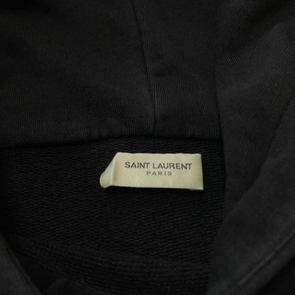 【中古品】【メンズ】 SAINT LAURENT サンローランパリ LOGO PRINT PULLOVER PARKA 464581 ロゴプリント プルオーバーパーカー 長袖 トップス フーディ 141-260531-yo-11-tei サイズ：M カラー：ブラック 万代Net店