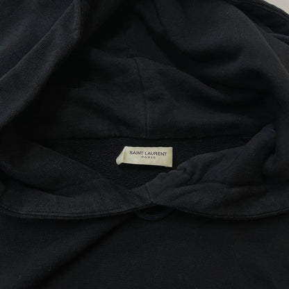 【中古品】【メンズ】 SAINT LAURENT サンローランパリ LOGO PRINT PULLOVER PARKA 464581 ロゴプリント プルオーバーパーカー 長袖 トップス フーディ 141-260531-yo-11-tei サイズ：M カラー：ブラック 万代Net店