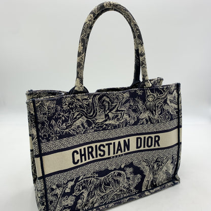 【現状渡し品】【レディース】 CHRISTIAN DIOR クリスチャンディオール MIDIUM BOOK TOTE 50-MA-1201 ミディアム ブックトート バッグ カバン 180-260522-ko-12-tei カラー：ネイビー系/ホワイト系 万代Net店