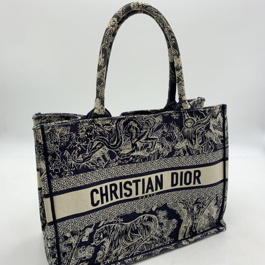【現状渡し品】【レディース】 CHRISTIAN DIOR クリスチャンディオール MIDIUM BOOK TOTE 50-MA-1201 ミディアム ブックトート バッグ カバン 180-260522-ko-12-tei カラー：ネイビー系/ホワイト系 万代Net店