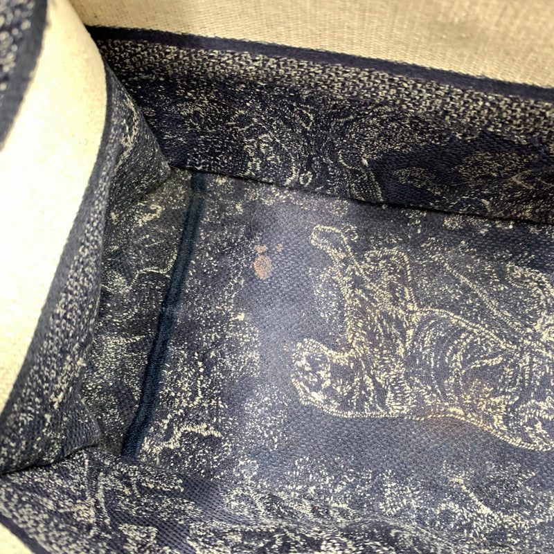 【現状渡し品】【レディース】 CHRISTIAN DIOR クリスチャンディオール MIDIUM BOOK TOTE 50-MA-1201 ミディアム ブックトート バッグ カバン 180-260522-ko-12-tei カラー：ネイビー系/ホワイト系 万代Net店