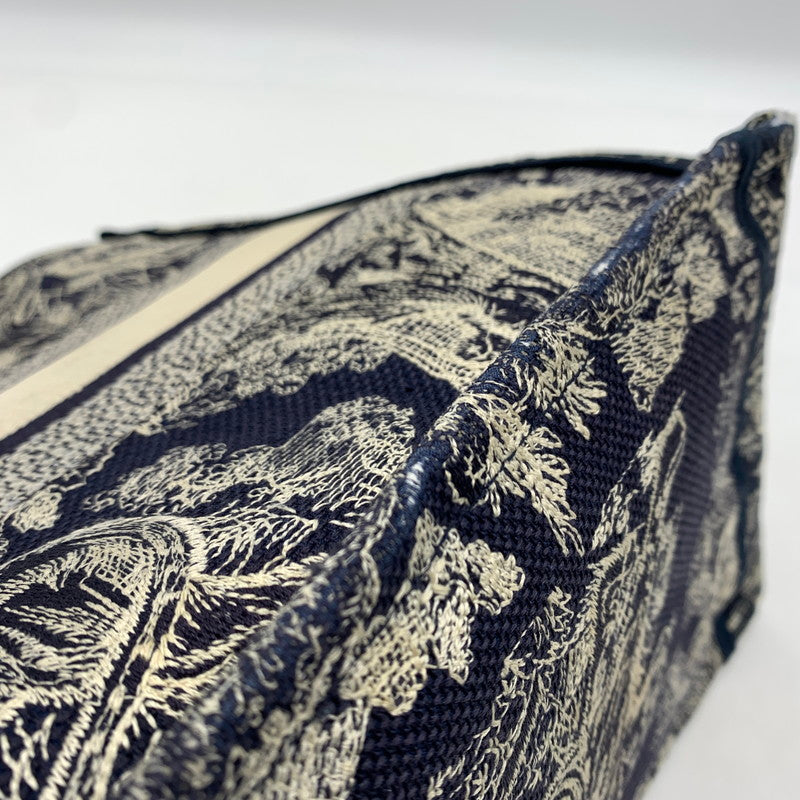 【現状渡し品】【レディース】 CHRISTIAN DIOR クリスチャンディオール MIDIUM BOOK TOTE 50-MA-1201 ミディアム ブックトート バッグ カバン 180-260522-ko-12-tei カラー：ネイビー系/ホワイト系 万代Net店