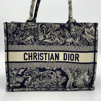 【現状渡し品】【レディース】 CHRISTIAN DIOR クリスチャンディオール MIDIUM BOOK TOTE 50-MA-1201 ミディアム ブックトート バッグ カバン 180-260522-ko-12-tei カラー：ネイビー系/ホワイト系 万代Net店