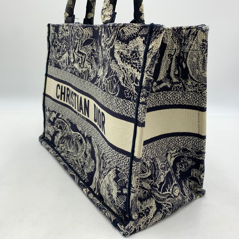 【現状渡し品】【レディース】 CHRISTIAN DIOR クリスチャンディオール MIDIUM BOOK TOTE 50-MA-1201 ミディアム ブックトート バッグ カバン 180-260522-ko-12-tei カラー：ネイビー系/ホワイト系 万代Net店