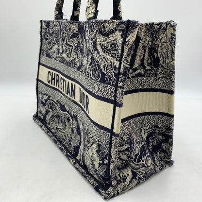 【現状渡し品】【レディース】 CHRISTIAN DIOR クリスチャンディオール MIDIUM BOOK TOTE 50-MA-1201 ミディアム ブックトート バッグ カバン 180-260522-ko-12-tei カラー：ネイビー系/ホワイト系 万代Net店