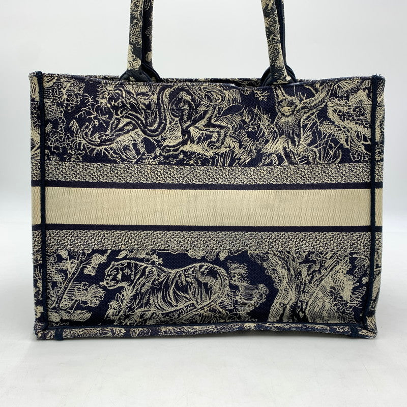【現状渡し品】【レディース】 CHRISTIAN DIOR クリスチャンディオール MIDIUM BOOK TOTE 50-MA-1201 ミディアム ブックトート バッグ カバン 180-260522-ko-12-tei カラー：ネイビー系/ホワイト系 万代Net店