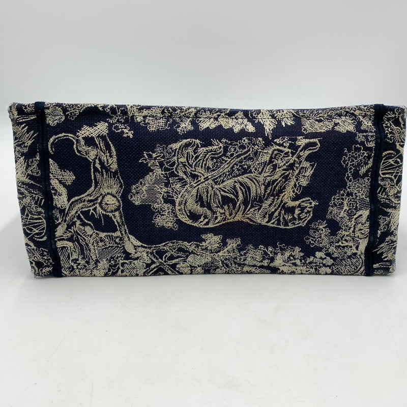 【現状渡し品】【レディース】 CHRISTIAN DIOR クリスチャンディオール MIDIUM BOOK TOTE 50-MA-1201 ミディアム ブックトート バッグ カバン 180-260522-ko-12-tei カラー：ネイビー系/ホワイト系 万代Net店
