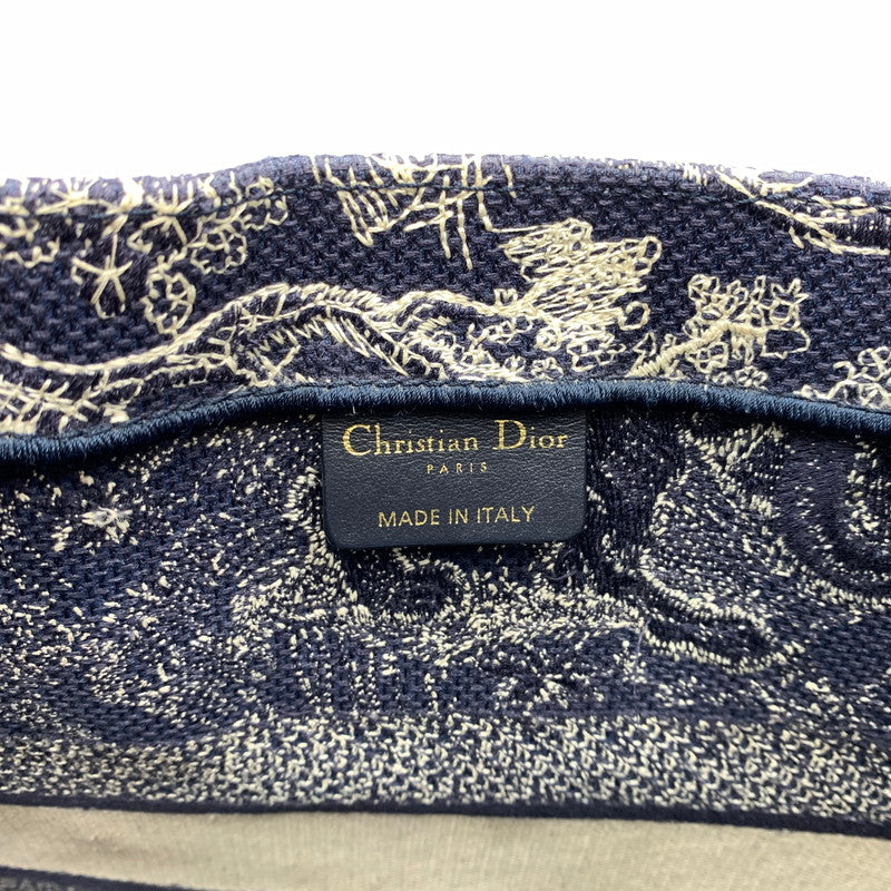 【現状渡し品】【レディース】 CHRISTIAN DIOR クリスチャンディオール MIDIUM BOOK TOTE 50-MA-1201 ミディアム ブックトート バッグ カバン 180-260522-ko-12-tei カラー：ネイビー系/ホワイト系 万代Net店