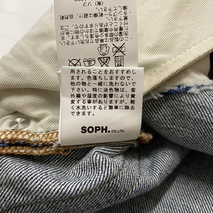 【中古品】【メンズ】 SOPHNET. ソフネット SLIM-FIT ANKLE CUT REPAIR DENIM PANTS SOPH-156031 スリムフィット アンクルカット リペア デニムパンツ ボトムス ジーンズ 153-260716-ss-10-tei サイズ：M カラー：インディゴ 万代Net店