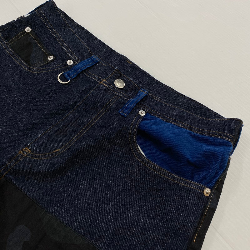 【中古品】【メンズ】 SOPHNET. ソフネット SLIM-FIT ANKLE CUT REPAIR DENIM PANTS SOPH-156031 スリムフィット アンクルカット リペア デニムパンツ ボトムス ジーンズ 153-260716-ss-10-tei サイズ：M カラー：インディゴ 万代Net店