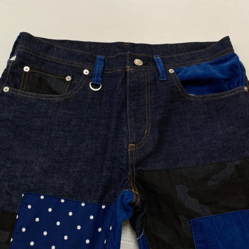【中古品】【メンズ】 SOPHNET. ソフネット SLIM-FIT ANKLE CUT REPAIR DENIM PANTS SOPH-156031 スリムフィット アンクルカット リペア デニムパンツ ボトムス ジーンズ 153-260716-ss-10-tei サイズ：M カラー：インディゴ 万代Net店