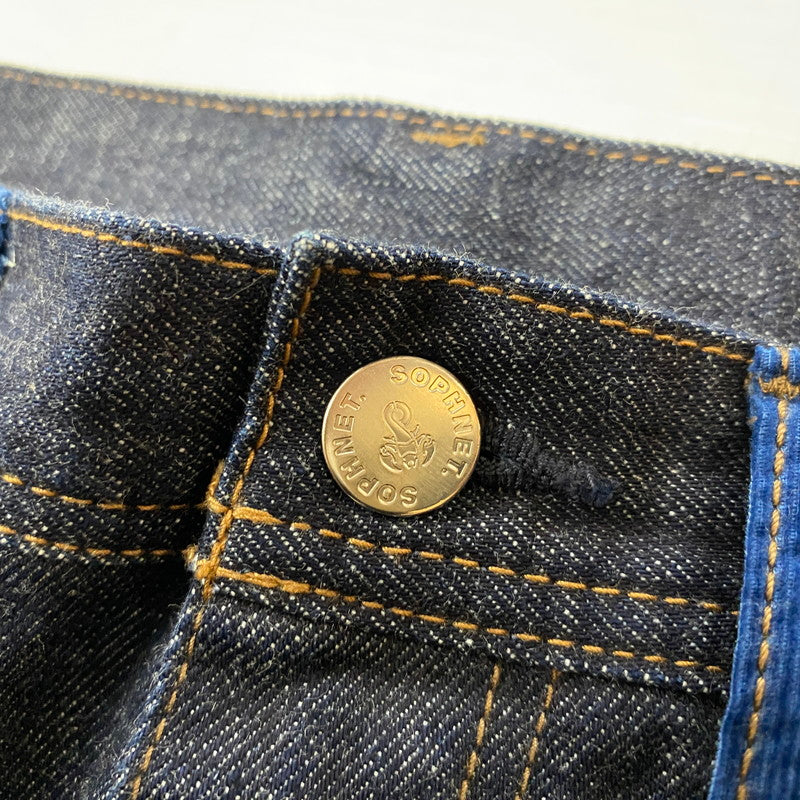 【中古品】【メンズ】 SOPHNET. ソフネット SLIM-FIT ANKLE CUT REPAIR DENIM PANTS SOPH-156031 スリムフィット アンクルカット リペア デニムパンツ ボトムス ジーンズ 153-260716-ss-10-tei サイズ：M カラー：インディゴ 万代Net店