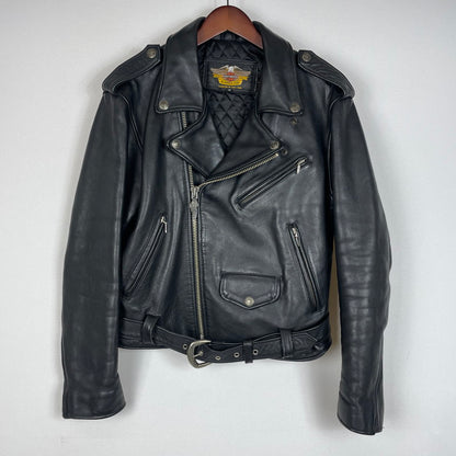 【中古品】【メンズ】 HARLEY DAVIDSON ハーレーダビッドソン COWHIDE LEATHER DOUBLE RIDERES JACKET カウハイドレザー ダブルライダース ジャケット YKKジップ アウター 145-260531-yo-01-tei サイズ：M カラー：ブラック 万代Net店