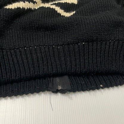 【中古品】【メンズ】 VANSON バンソン SKULL CROSS BONES ZIP KNIT JACKET スケルトン クロス ボーンズ ジップ ニット ジャケット アウター 145-260617-sa-12-tei サイズ：XL カラー：ブラック 万代Net店