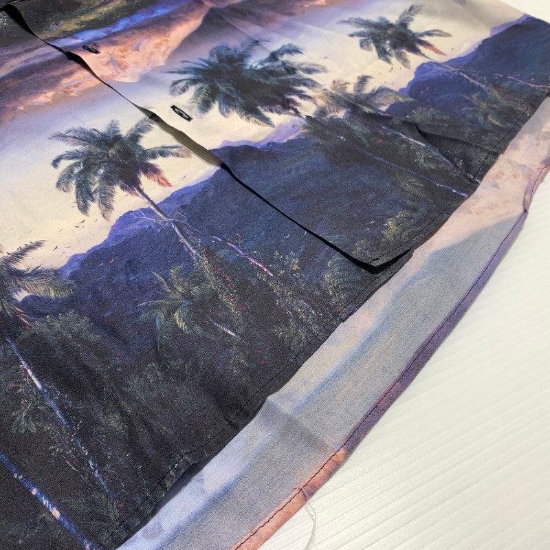 【中古品】【メンズ】 LAD MUSICIAN ラッドミュージシャン PALMTREE S/S OPENCOLLAR SHIRT 2123-127 パームツリー オープンカラー シャツ 半袖 トップス レーヨンシャツ 140-260531-ko-23-tei サイズ：46 カラー：総柄 万代Net店