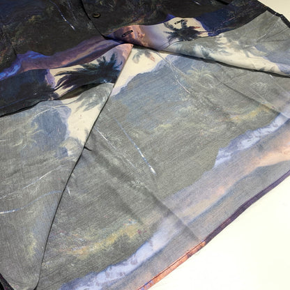 【中古品】【メンズ】 LAD MUSICIAN ラッドミュージシャン PALMTREE S/S OPENCOLLAR SHIRT 2123-127 パームツリー オープンカラー シャツ 半袖 トップス レーヨンシャツ 140-260531-ko-23-tei サイズ：46 カラー：総柄 万代Net店