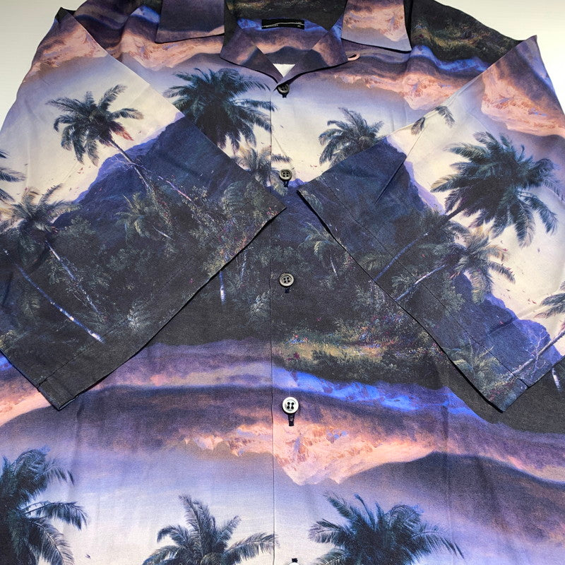 【中古品】【メンズ】 LAD MUSICIAN ラッドミュージシャン PALMTREE S/S OPENCOLLAR SHIRT 2123-127 パームツリー オープンカラー シャツ 半袖 トップス レーヨンシャツ 140-260531-ko-23-tei サイズ：46 カラー：総柄 万代Net店