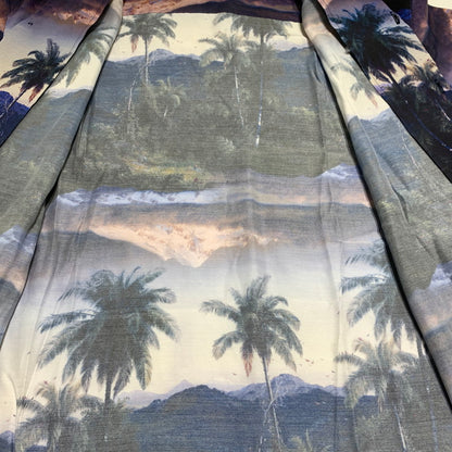 【中古品】【メンズ】 LAD MUSICIAN ラッドミュージシャン PALMTREE S/S OPENCOLLAR SHIRT 2123-127 パームツリー オープンカラー シャツ 半袖 トップス レーヨンシャツ 140-260531-ko-23-tei サイズ：46 カラー：総柄 万代Net店