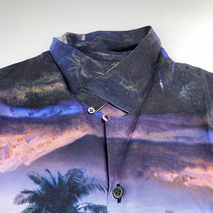 【中古品】【メンズ】 LAD MUSICIAN ラッドミュージシャン PALMTREE S/S OPENCOLLAR SHIRT 2123-127 パームツリー オープンカラー シャツ 半袖 トップス レーヨンシャツ 140-260531-ko-23-tei サイズ：46 カラー：総柄 万代Net店