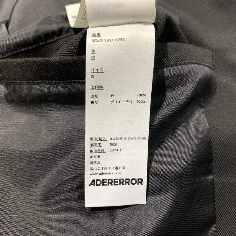 【中古品】【メンズ】 ADERERROR アーダーエラー TRS TAG JACKET BO42FYJK0102BK タグ ジャケット アウター ワークジャケット 141-260531-ko-09-tei サイズ：XL カラー：ブラック 万代Net店