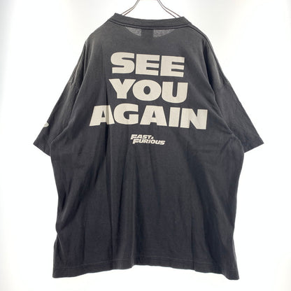 【中古品】【メンズ】 SAINT Mxxxxxx セント マイケル × WILD SPEED ワイルドスピード 別注 コラボ FF-SS TEE FAST&FURIOUS7 SM-HR1-0000-C74 ショートスリーブ Tシャツ 半袖 トップス ヴィンテージ加工 142-260531-ko-16-tei サイズ：XXL カラー：ブラック 万代Net店