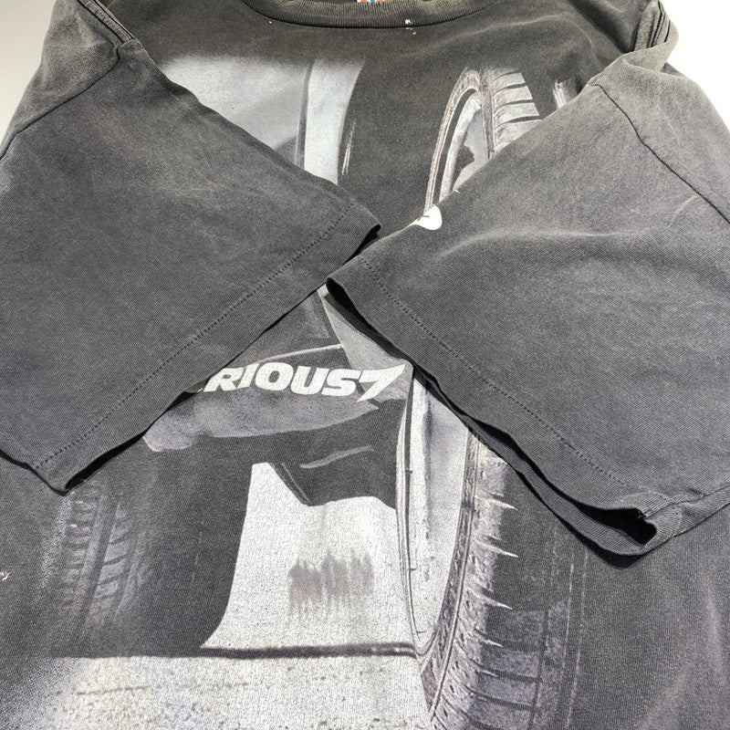 【中古品】【メンズ】 SAINT Mxxxxxx セント マイケル × WILD SPEED ワイルドスピード 別注 コラボ FF-SS TEE FAST&FURIOUS7 SM-HR1-0000-C74 ショートスリーブ Tシャツ 半袖 トップス ヴィンテージ加工 142-260531-ko-16-tei サイズ：XXL カラー：ブラック 万代Net店