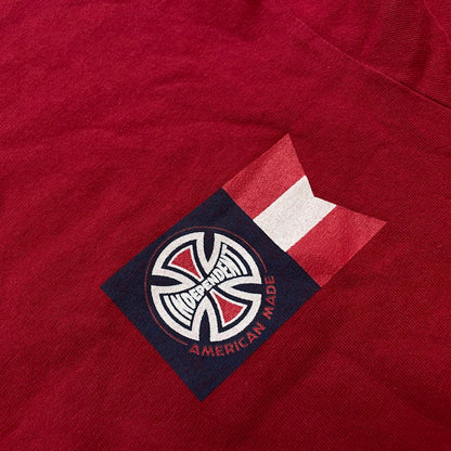 【中古品】【メンズ】 INDEPENDENT インディペンデント AMERICAN MADE LOGO S/S TEE アメリカン メイド ロゴ ショートスリーブ Tシャツ 半袖 トップス 145-260531-yo-10-tei サイズ：不明 カラー：レッド 万代Net店