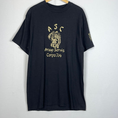 【中古品】【メンズ】 TULTEX タルテックス 90's ASC LOGO S/S TEE 90年代 ロゴ ショート スリーブ Tシャツ 半袖 トップス 145-260801-sa-09-tei サイズ：L カラー：ブラック 万代Net店