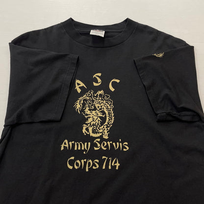 【中古品】【メンズ】 TULTEX タルテックス 90's ASC LOGO S/S TEE 90年代 ロゴ ショート スリーブ Tシャツ 半袖 トップス 145-260801-sa-09-tei サイズ：L カラー：ブラック 万代Net店