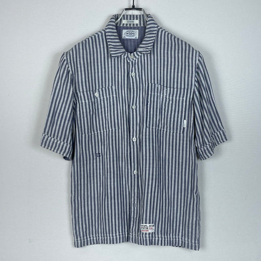 【中古品】【メンズ】 WTAPS ダブルタップス STRIPE S/S SHIRT 121SPDT-SHM02 ストライプ ショートスリーブ 半袖 トップス 142-260618-sa-15-tei サイズ：S カラー：ブルー 万代Net店