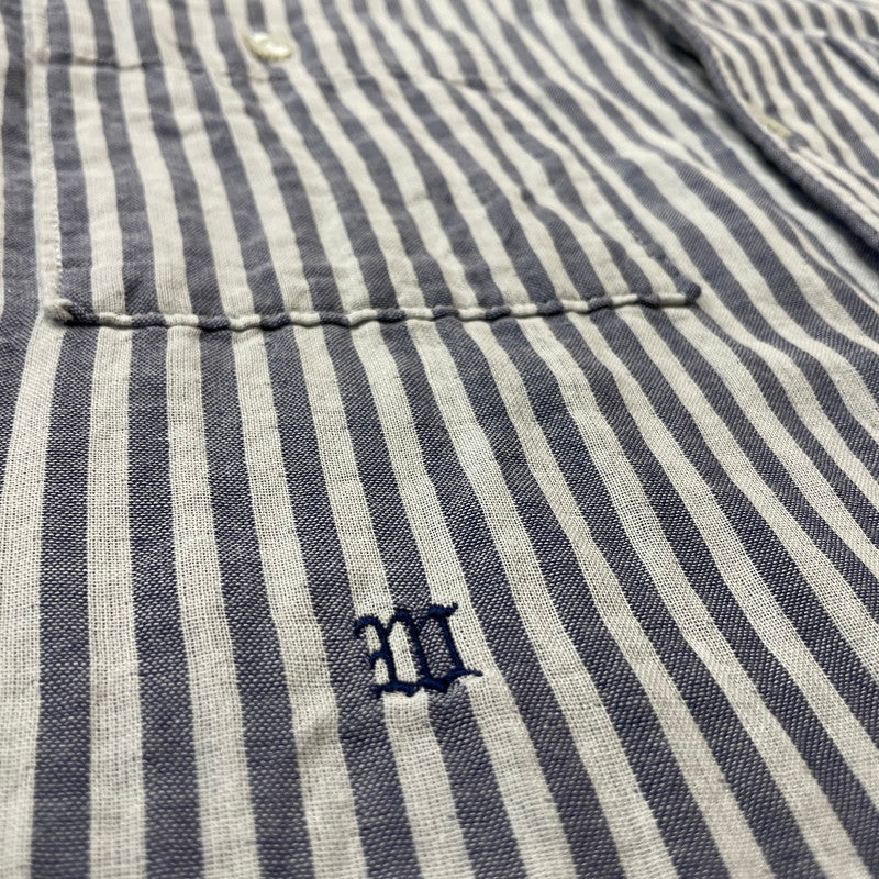 【中古品】【メンズ】 WTAPS ダブルタップス STRIPE S/S SHIRT 121SPDT-SHM02 ストライプ ショートスリーブ 半袖 トップス 142-260618-sa-15-tei サイズ：S カラー：ブルー 万代Net店