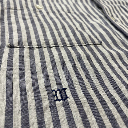 【中古品】【メンズ】 WTAPS ダブルタップス STRIPE S/S SHIRT 121SPDT-SHM02 ストライプ ショートスリーブ 半袖 トップス 142-260618-sa-15-tei サイズ：S カラー：ブルー 万代Net店