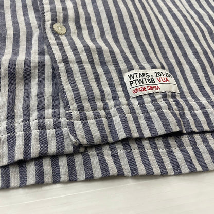 【中古品】【メンズ】 WTAPS ダブルタップス STRIPE S/S SHIRT 121SPDT-SHM02 ストライプ ショートスリーブ 半袖 トップス 142-260618-sa-15-tei サイズ：S カラー：ブルー 万代Net店