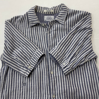 【中古品】【メンズ】 WTAPS ダブルタップス STRIPE S/S SHIRT 121SPDT-SHM02 ストライプ ショートスリーブ 半袖 トップス 142-260618-sa-15-tei サイズ：S カラー：ブルー 万代Net店