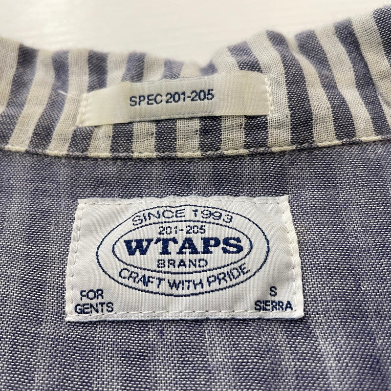 【中古品】【メンズ】 WTAPS ダブルタップス STRIPE S/S SHIRT 121SPDT-SHM02 ストライプ ショートスリーブ 半袖 トップス 142-260618-sa-15-tei サイズ：S カラー：ブルー 万代Net店